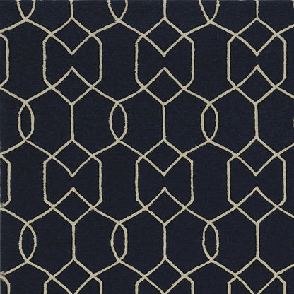 7' X 7' Navy Blue Hand Hooked Area Rug HomeRoots