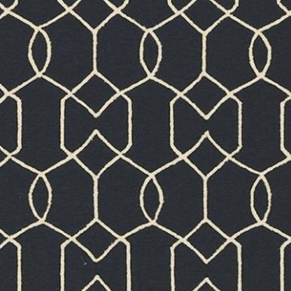 7' X 7' Navy Blue Hand Hooked Area Rug HomeRoots