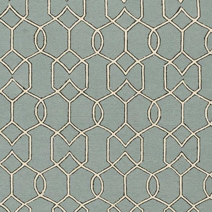 7' X 7' Green and Ivory Hand Hooked Area Rug HomeRoots
