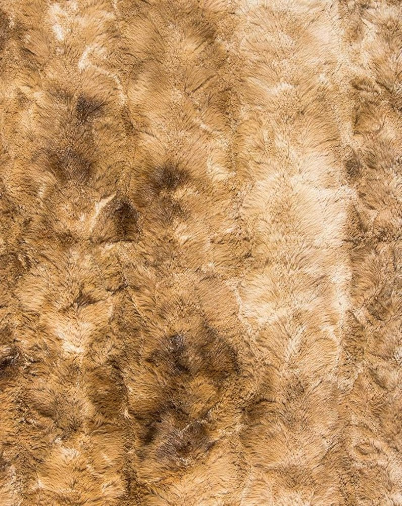 50" X 70" Taupe and Ivory Faux Fur Plush Throw Blanket HomeRoots