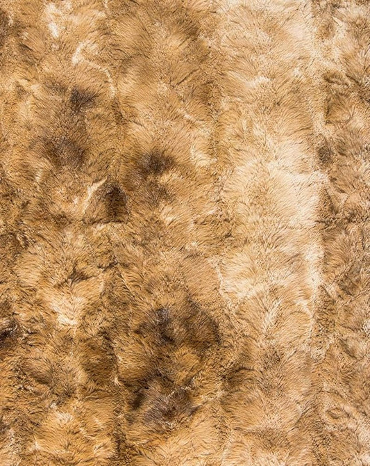 50" X 70" Taupe and Ivory Faux Fur Plush Throw Blanket HomeRoots