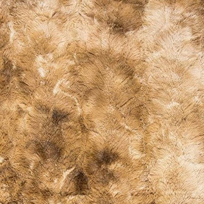 50" X 70" Taupe and Ivory Faux Fur Plush Throw Blanket HomeRoots