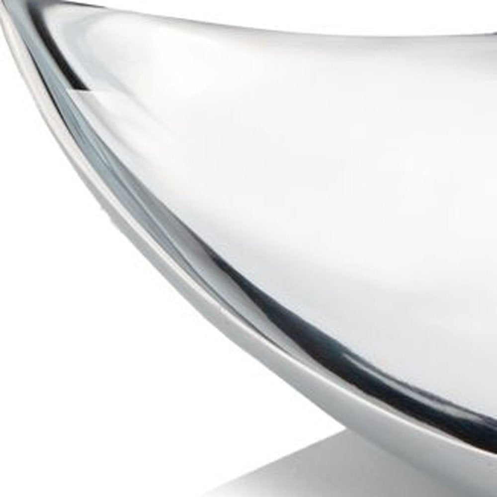14" Black and Silver Aluminum Triangular Bowl — view 10