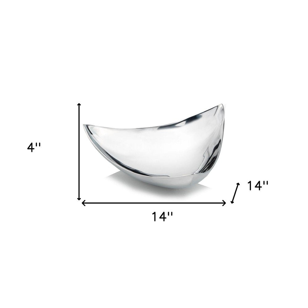 14" Black and Silver Aluminum Triangular Bowl — view 12