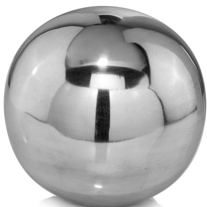 3" Silver Metal Decorative Orb HomeRoots