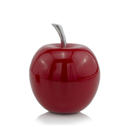 11" Red and Silver Aluminum Decorative Apple HomeRoots