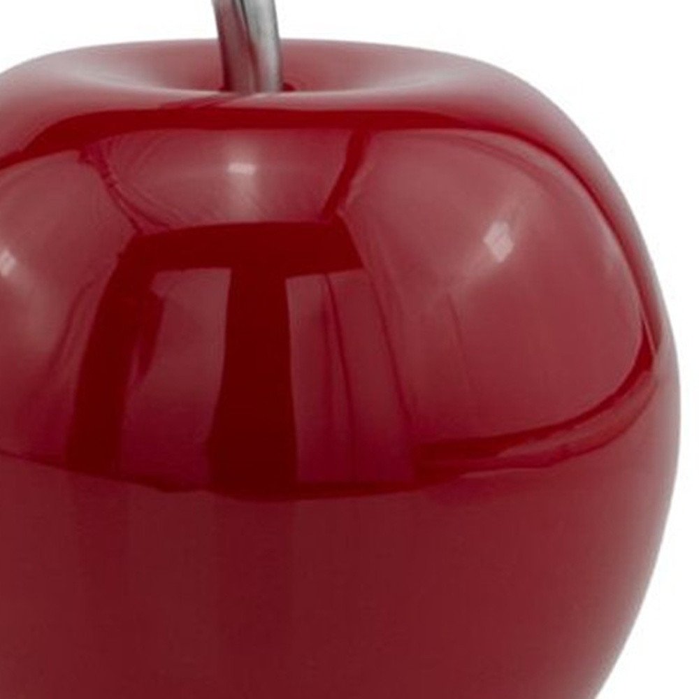 11" Red and Silver Aluminum Decorative Apple HomeRoots