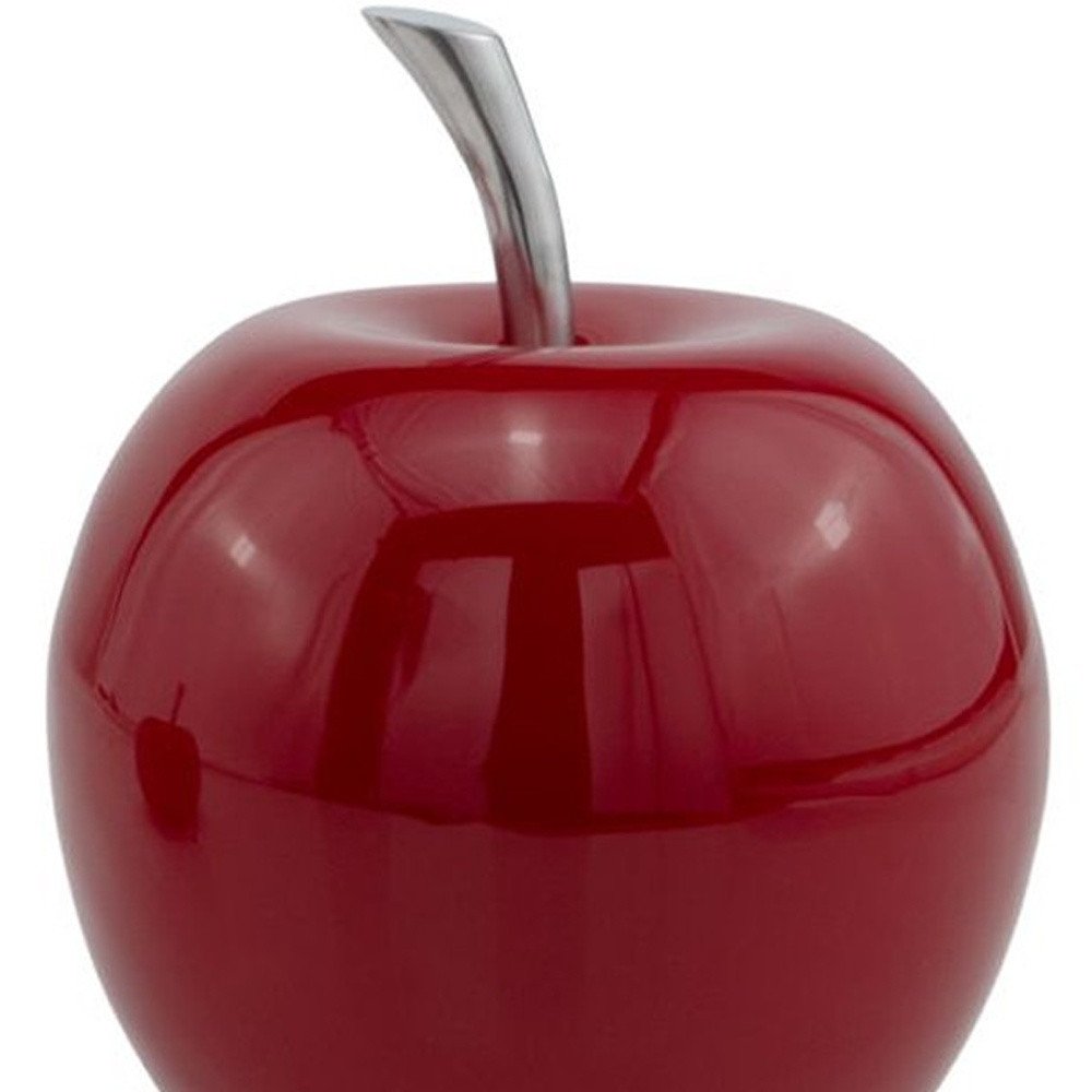 11" Red and Silver Aluminum Decorative Apple HomeRoots