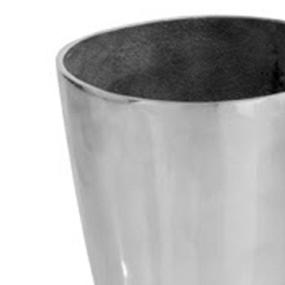 16" Silver Buffed Aluminum Firefighter Boot Umbrella Stand Sculpture HomeRoots