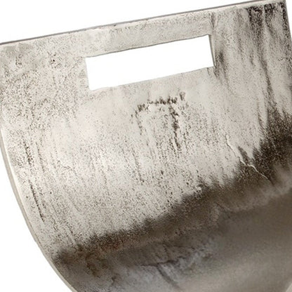 17" Brushed Silver Modern Magazine Basket HomeRoots