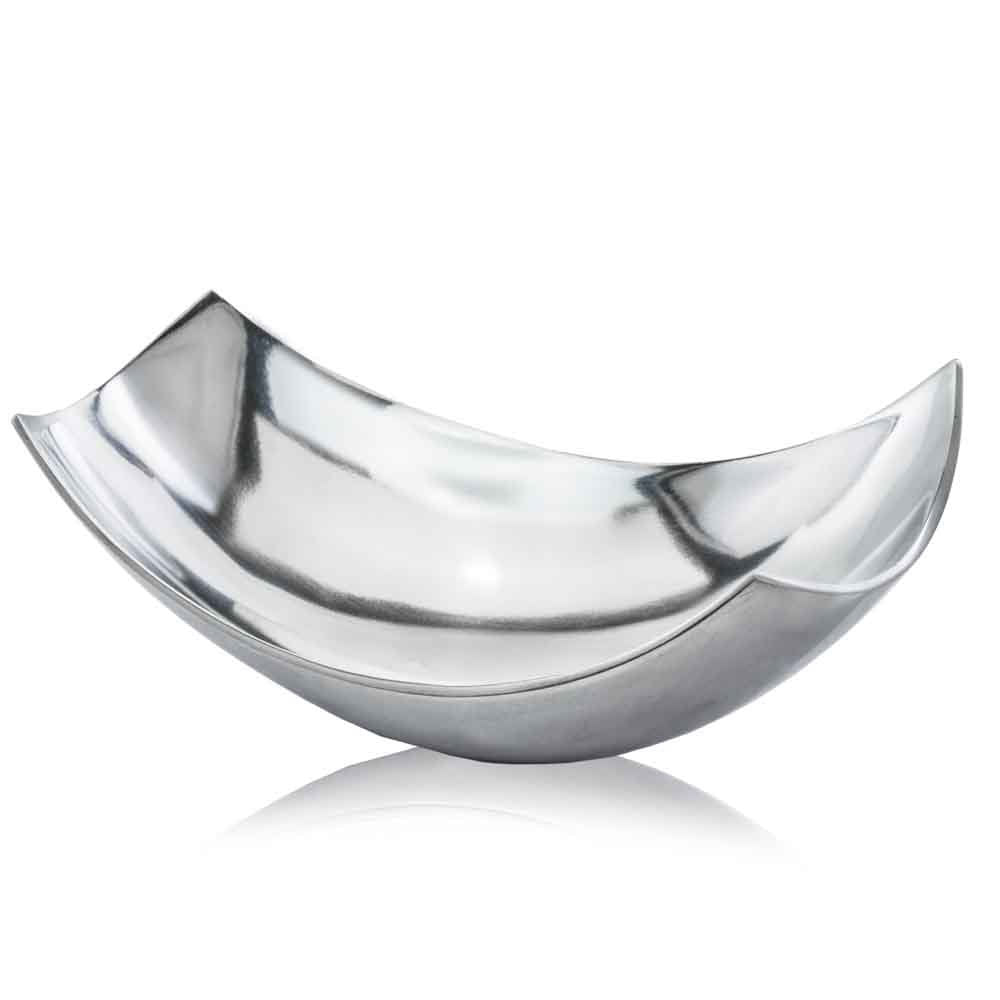 13" Gold Aluminum Modern Scoop Centerpiece Bowl HomeRoots