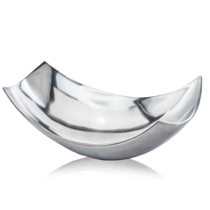 13" Gold Aluminum Modern Scoop Centerpiece Bowl HomeRoots