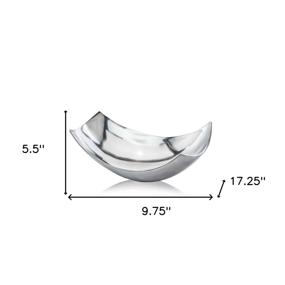 13" Gold Aluminum Modern Scoop Centerpiece Bowl HomeRoots