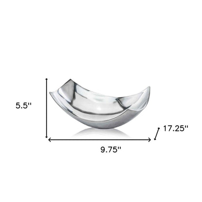 13" Gold Aluminum Modern Scoop Centerpiece Bowl HomeRoots