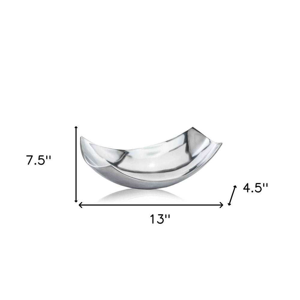 5" Silver Buffed Aluminum Decorative Bowl HomeRoots