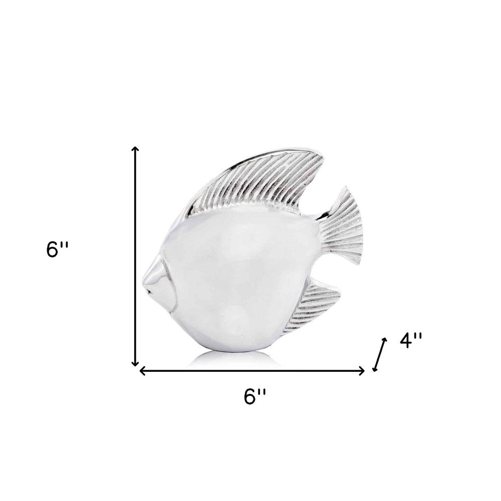 6" Silver Buffed Aluminum Tabletop Sculpture - FurniFindUSA