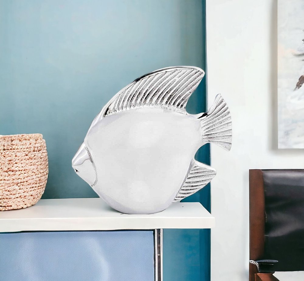 6" Silver Buffed Aluminum Tabletop Sculpture - FurniFindUSA