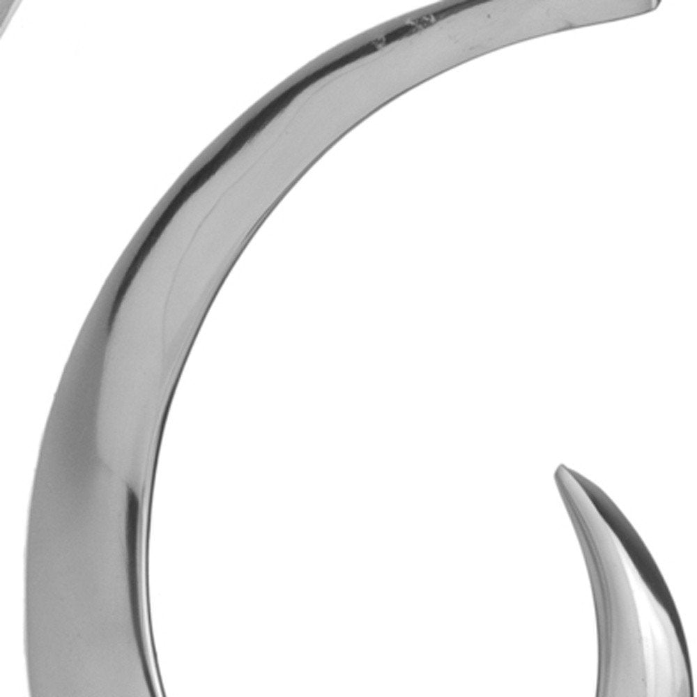 18" Black and Silver Buffed Aluminum Tabletop Sculpture HomeRoots