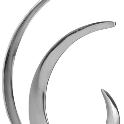 18" Black and Silver Buffed Aluminum Tabletop Sculpture HomeRoots