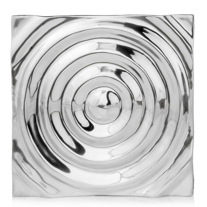 12" X 12" Silver Metallic Buffed Aluminum Abstract Wall Decor