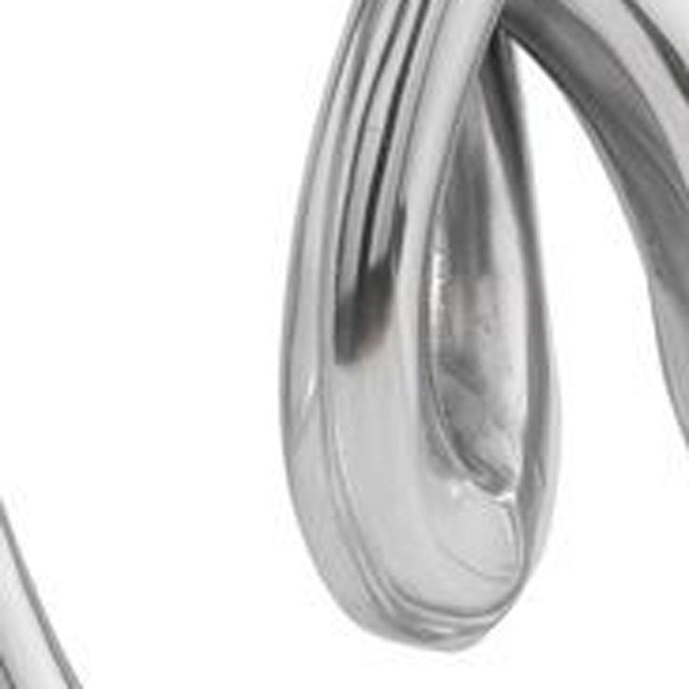 17" Silver Buffed Aluminum Modern Abstract Tabletop Sculpture — view 4