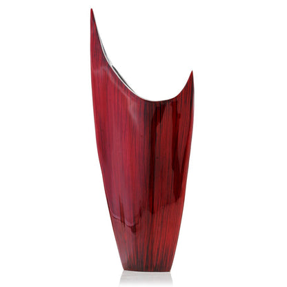 18" Red Aluminum Pointy Table Vase HomeRoots