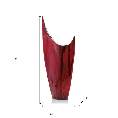 18" Red Aluminum Pointy Table Vase HomeRoots