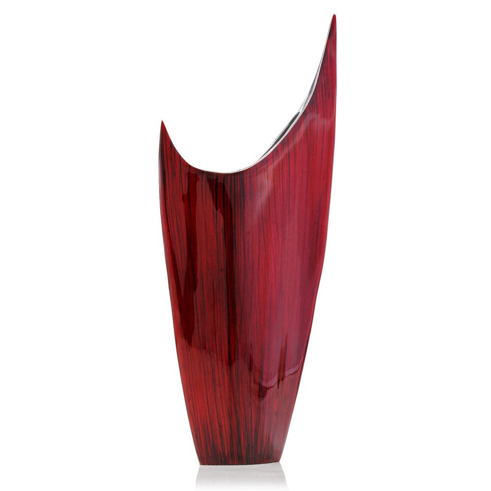 18" Red Aluminum Pointy Table Vase HomeRoots