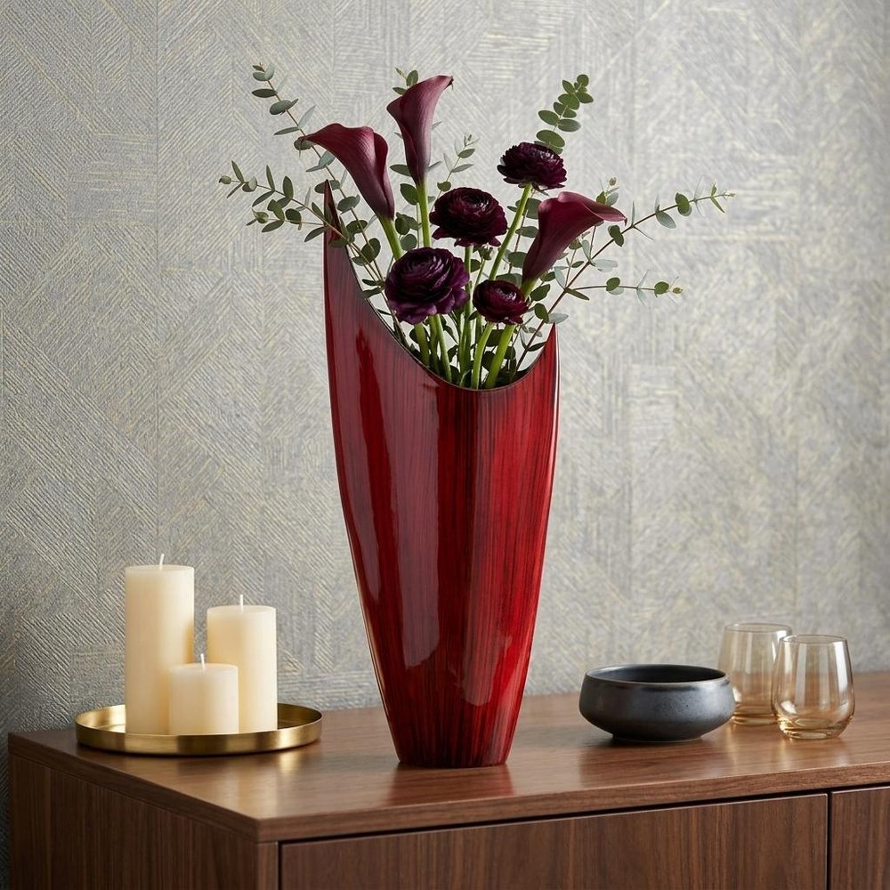 18" Red Aluminum Pointy Table Vase — view 8