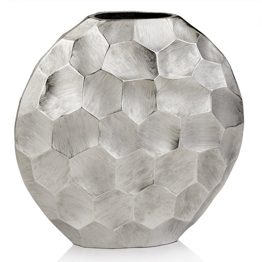 12" Silver Aluminum Cylinder Table Vase HomeRoots