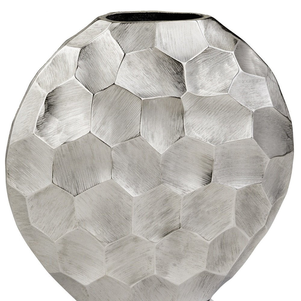 12" Silver Aluminum Cylinder Table Vase HomeRoots