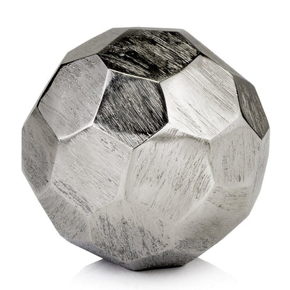 4" Silver Rough Hewn Faceted Sphere HomeRoots