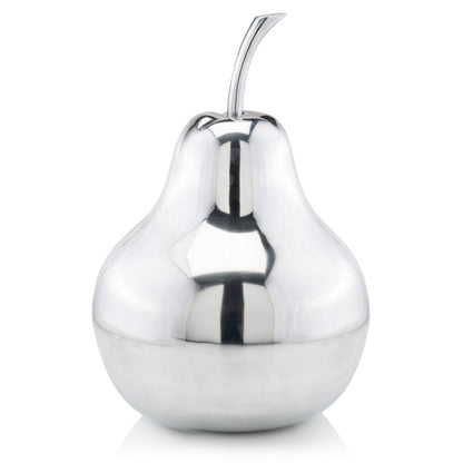 7" Silver Buffed Aluminum Decorative Pear Tabletop Sculpture HomeRoots