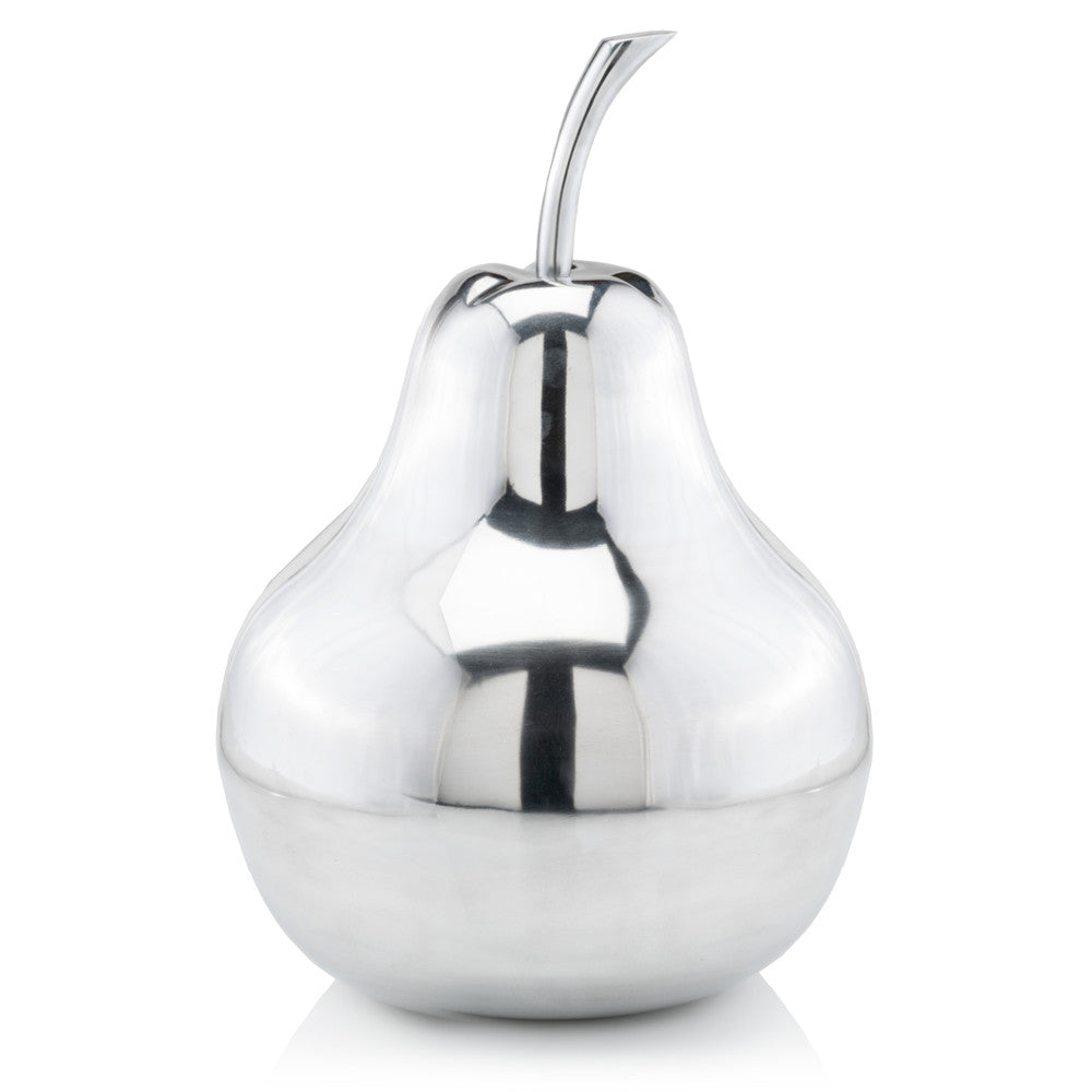 7" Silver Buffed Aluminum Decorative Pear Tabletop Sculpture HomeRoots