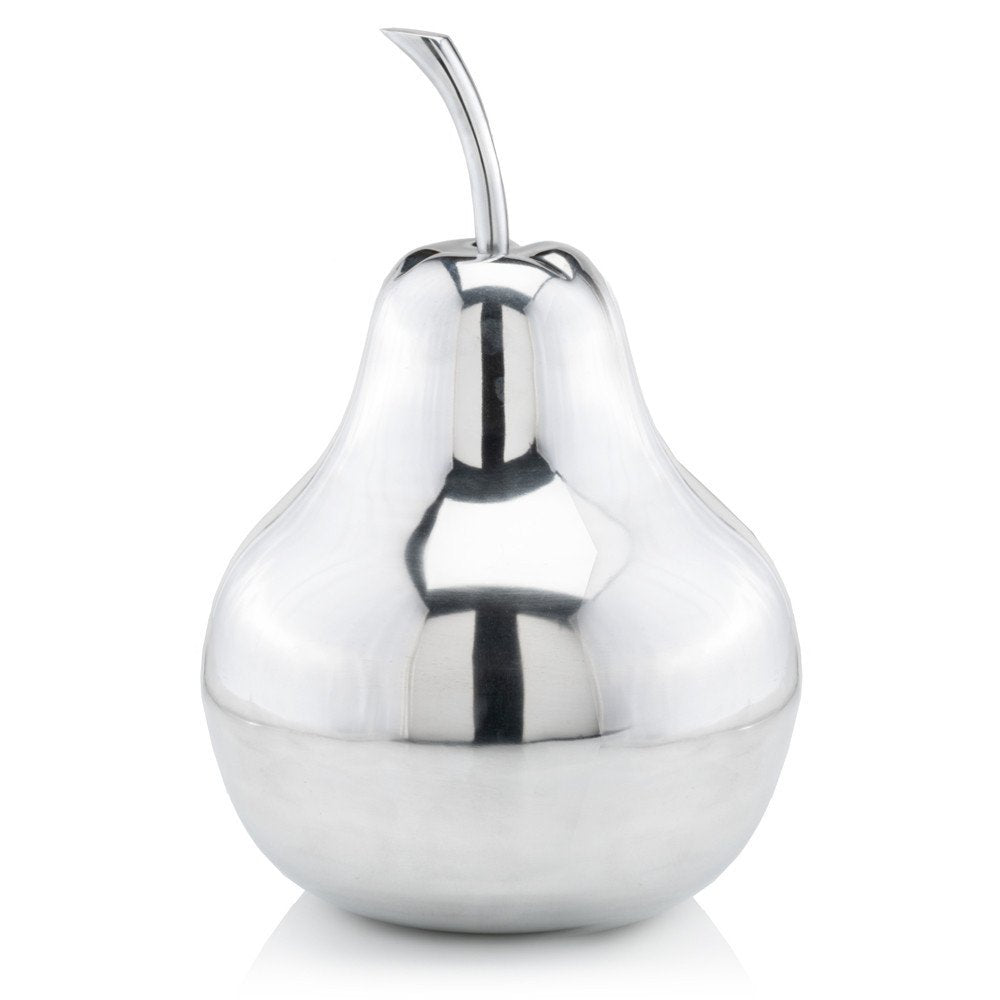 7" Silver Buffed Aluminum Decorative Pear Tabletop Sculpture HomeRoots