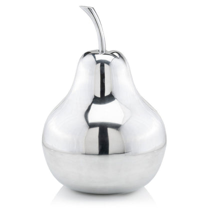 7" Silver Buffed Aluminum Decorative Pear Tabletop Sculpture HomeRoots