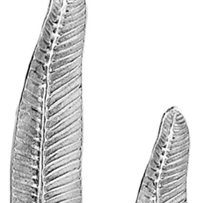 Set of Two Silver Aluminum Tall Feather Tabletop Sculptures HomeRoots