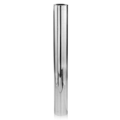 40" Silver Aluminum Cylindrical Floor Vase HomeRoots