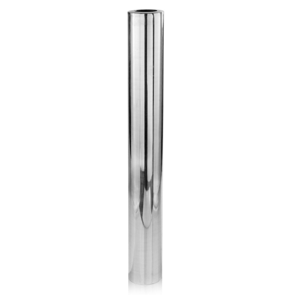 40" Silver Aluminum Cylindrical Floor Vase HomeRoots