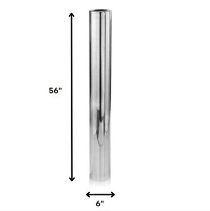 40" Silver Aluminum Cylindrical Floor Vase HomeRoots