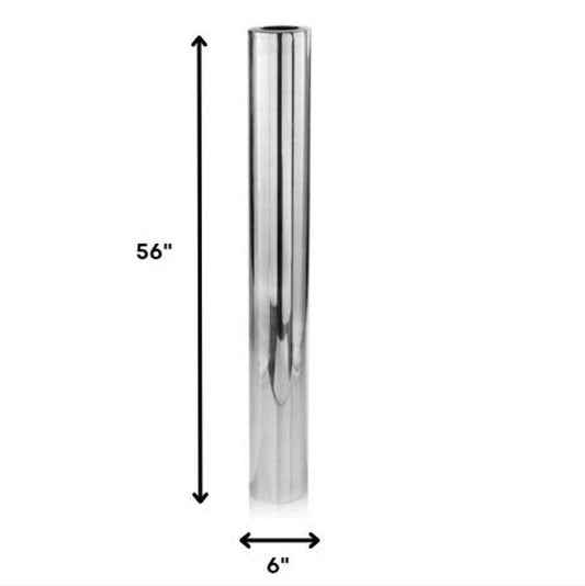 40" Silver Aluminum Cylindrical Floor Vase HomeRoots