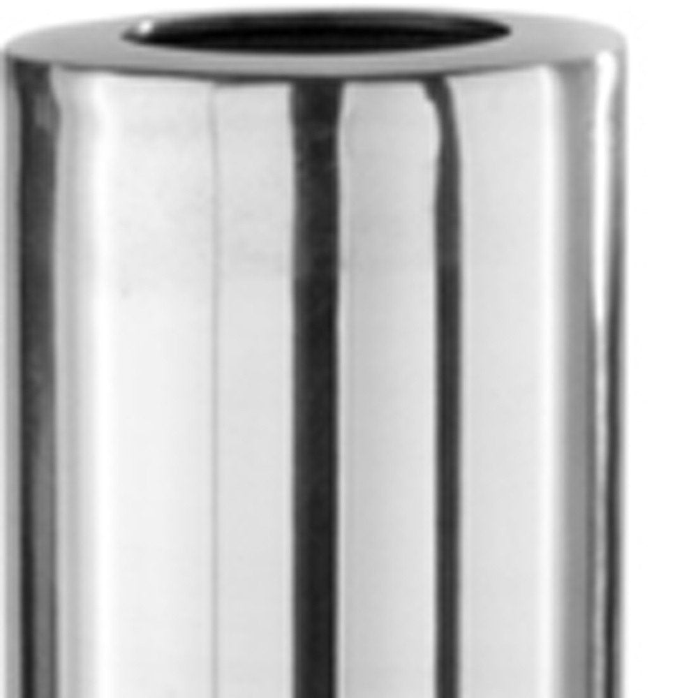 40" Silver Aluminum Cylindrical Floor Vase HomeRoots