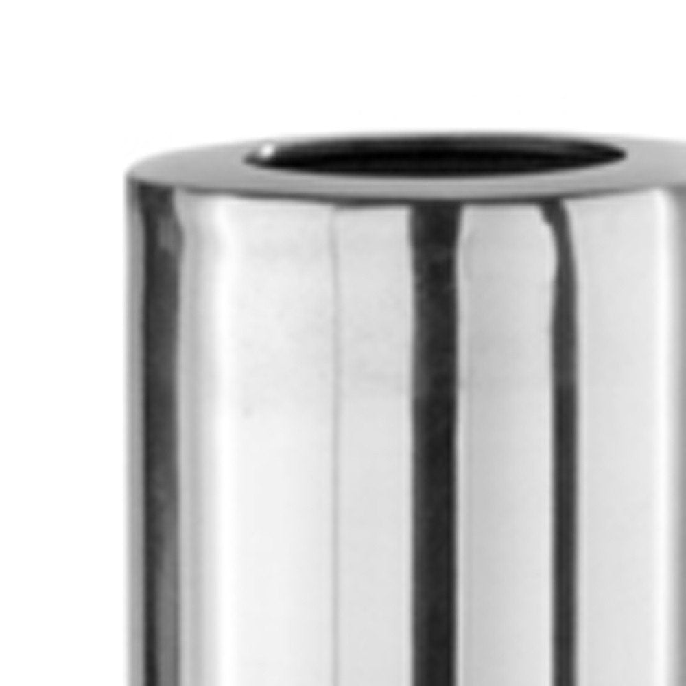 40" Silver Aluminum Cylindrical Floor Vase HomeRoots