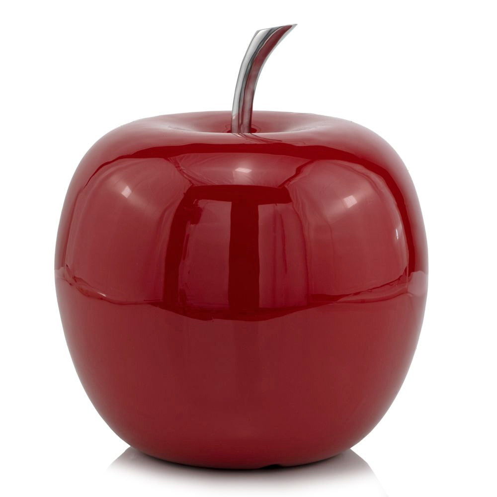 11" Red and Silver Aluminum Decorative Apple HomeRoots