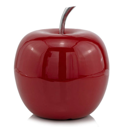 11" Red and Silver Aluminum Decorative Apple HomeRoots