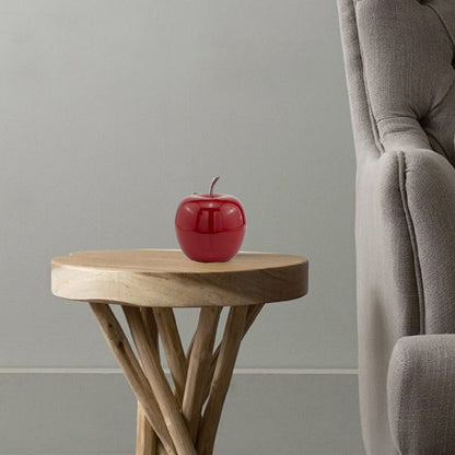 11" Red and Silver Aluminum Decorative Apple HomeRoots