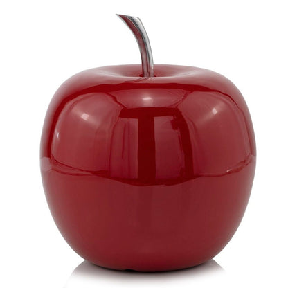 11" Red and Silver Aluminum Decorative Apple HomeRoots