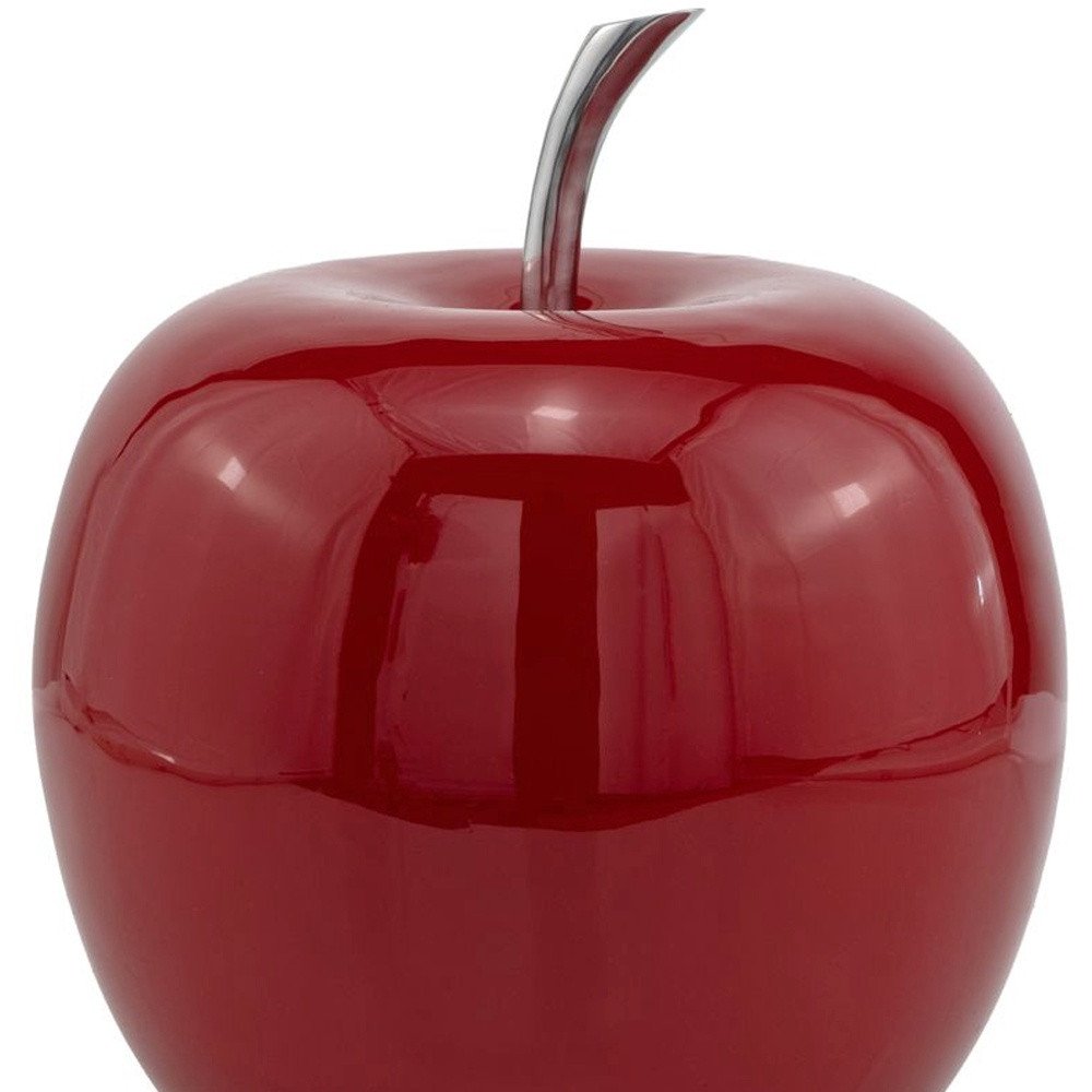 11" Red and Silver Aluminum Decorative Apple HomeRoots