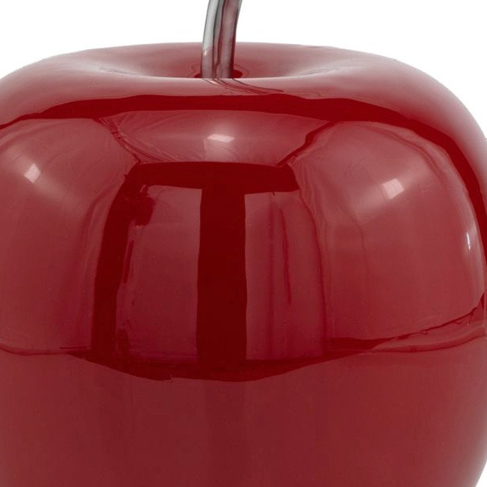 11" Red and Silver Aluminum Decorative Apple HomeRoots