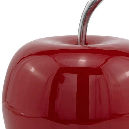 11" Red and Silver Aluminum Decorative Apple HomeRoots